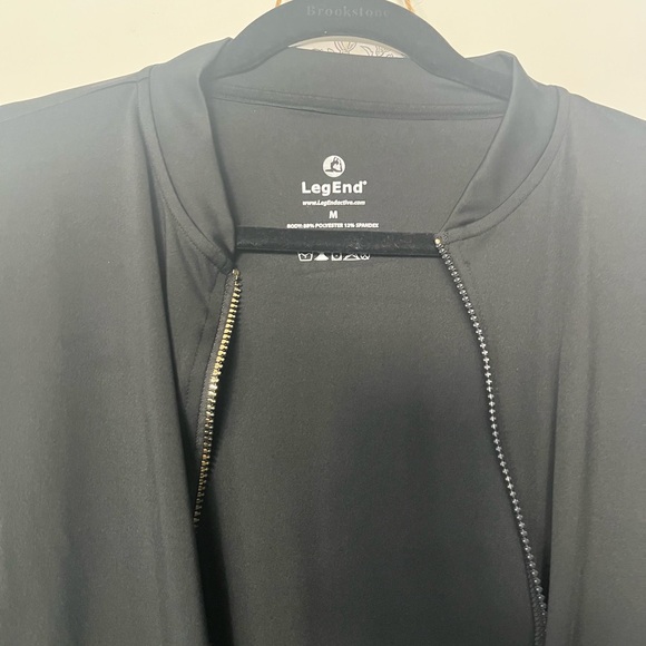LegEnd gold zipper jacket designer zip-up lightweight sporty chic medium - Picture 3 of 3